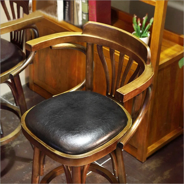 
Bar Chair Design High Swivel Wooden Loft Bar Chair 