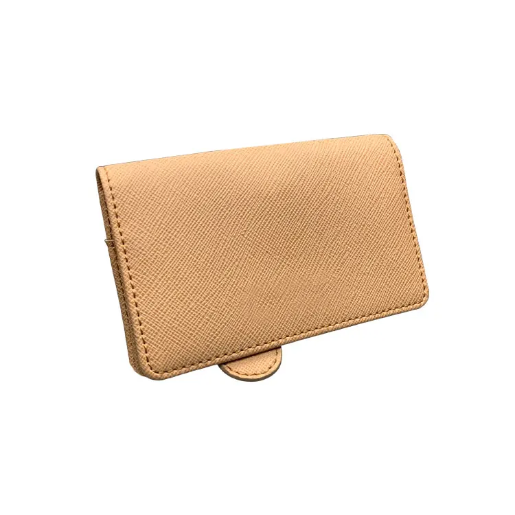 

2021 new retail customizable PU leather Snap Wallet, Brown