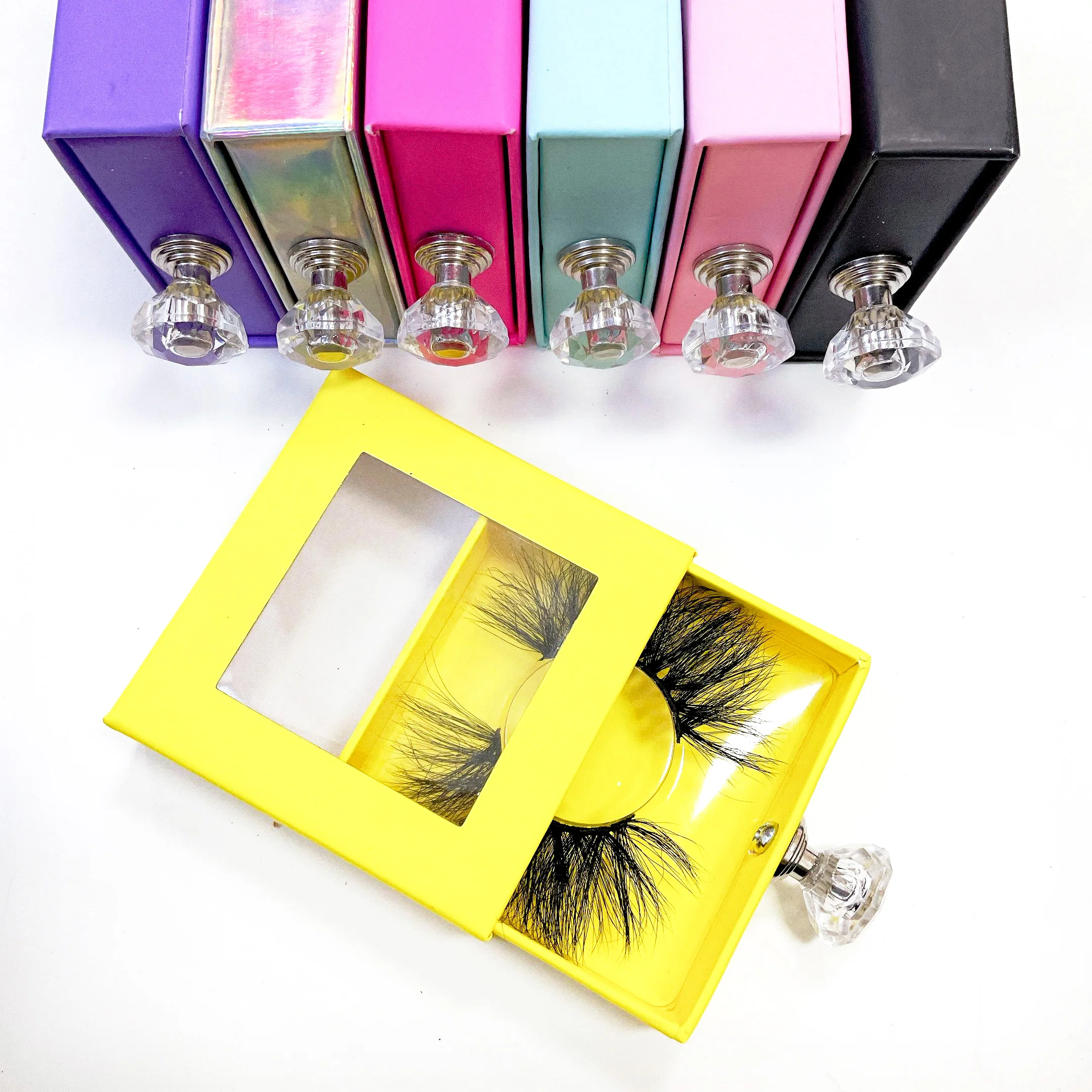 

2021 new arrivals best selling 25mm mink full strip lashes 100% mink eyelashes wholesale, Black