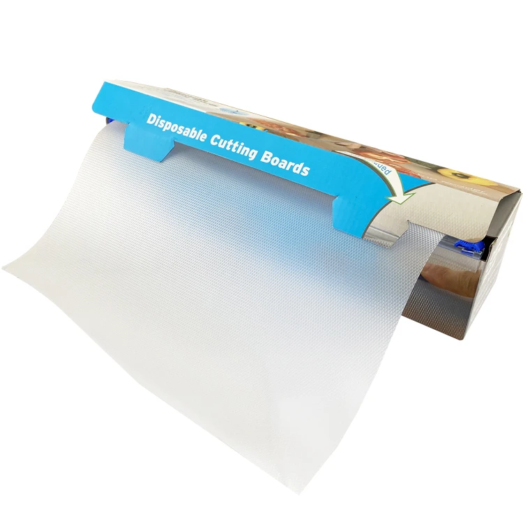 

Easy To Use Flexible Disposable Choppering Board With Built In Sliding Cutter For Tailgating, Camping, BBQs Or Kitchen