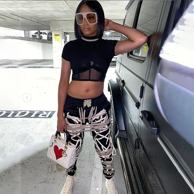 

Stylish Jogger Pants with Strings Women Clothing 2020 Pants Trousers Winter Women Sweat String Pants Women