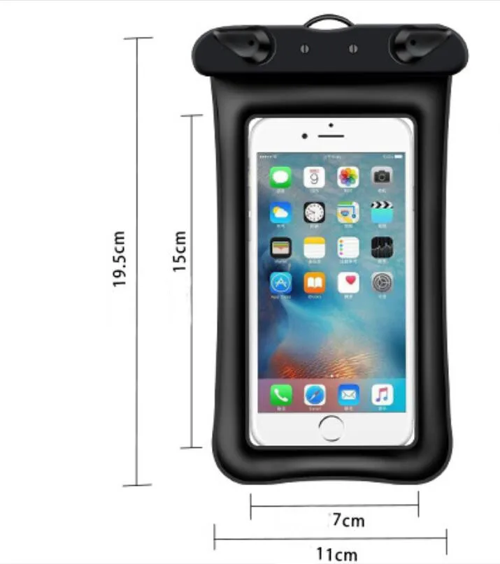 

PVC Touch Screen Airtight Bag Covers Case Swimming Transparent Waterproof Mobile Phone Bags, As picture