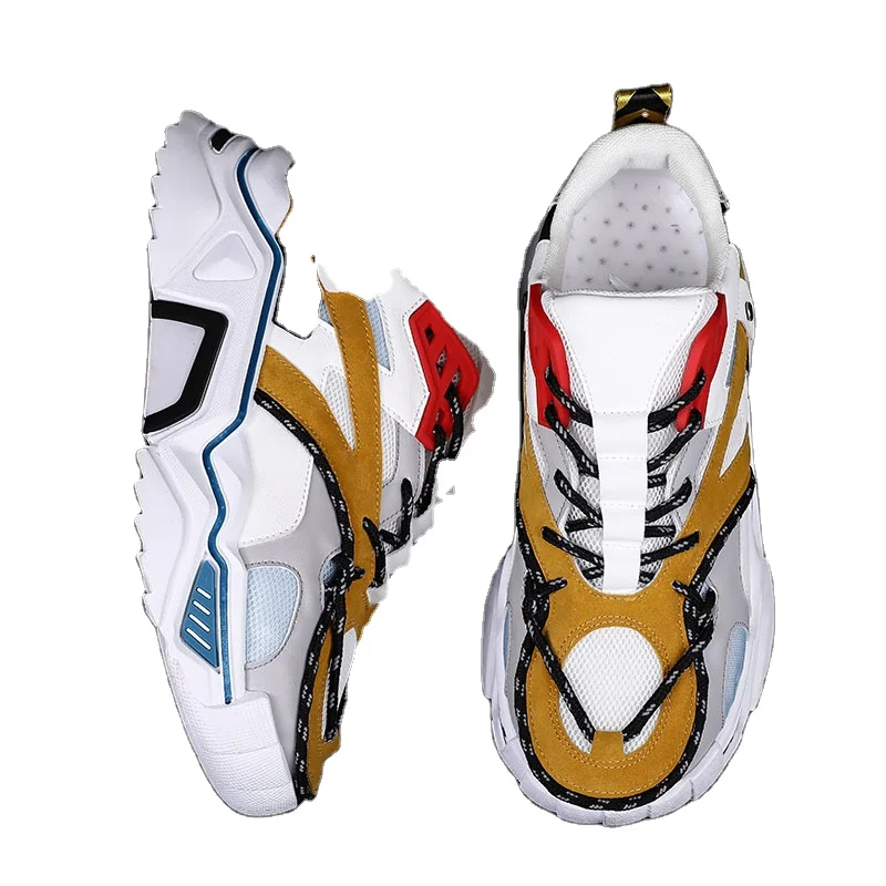 

2021 new men's shoes fashion men's sports dad shoes men heighter versatile air cushion running casual shoes, White