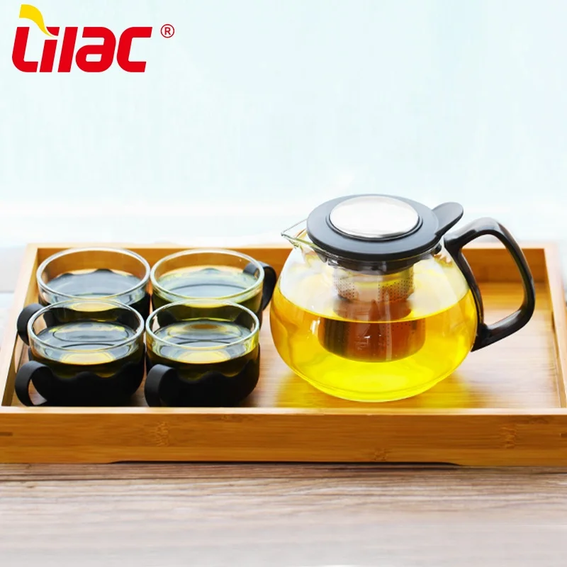 

Lilac BSCI SGS LFGB 700ml 1000ml chinese manufacturer japanese style glass flower tea pot