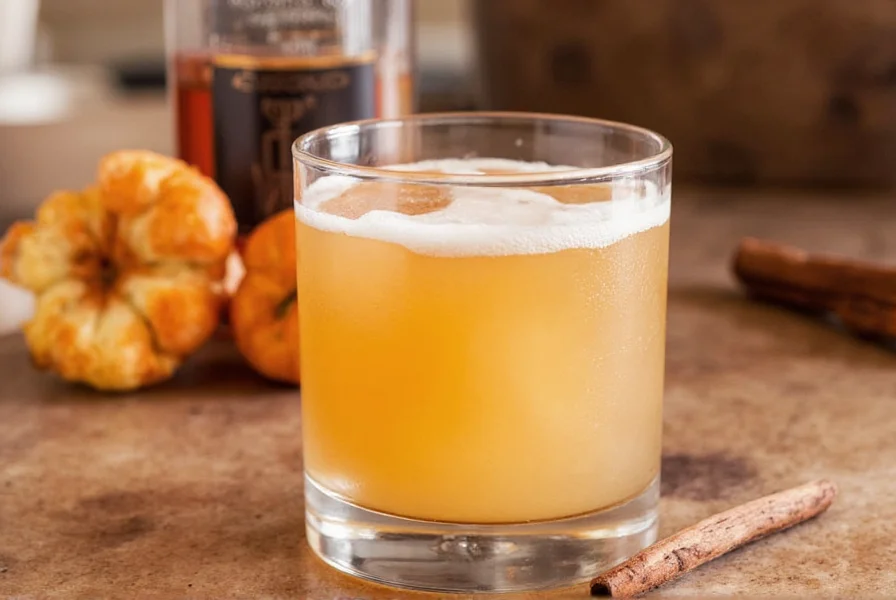 Steaming cinnamon whiskey hot toddy in ceramic mug with cinnamon stick garnish