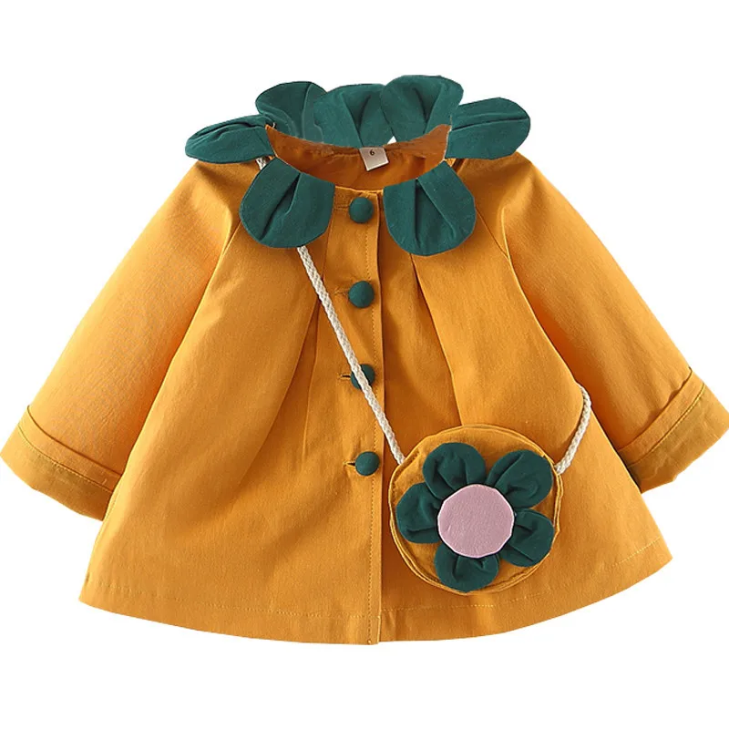 

Girls' outerwear spring and autumn baby children's petal collar outerwear