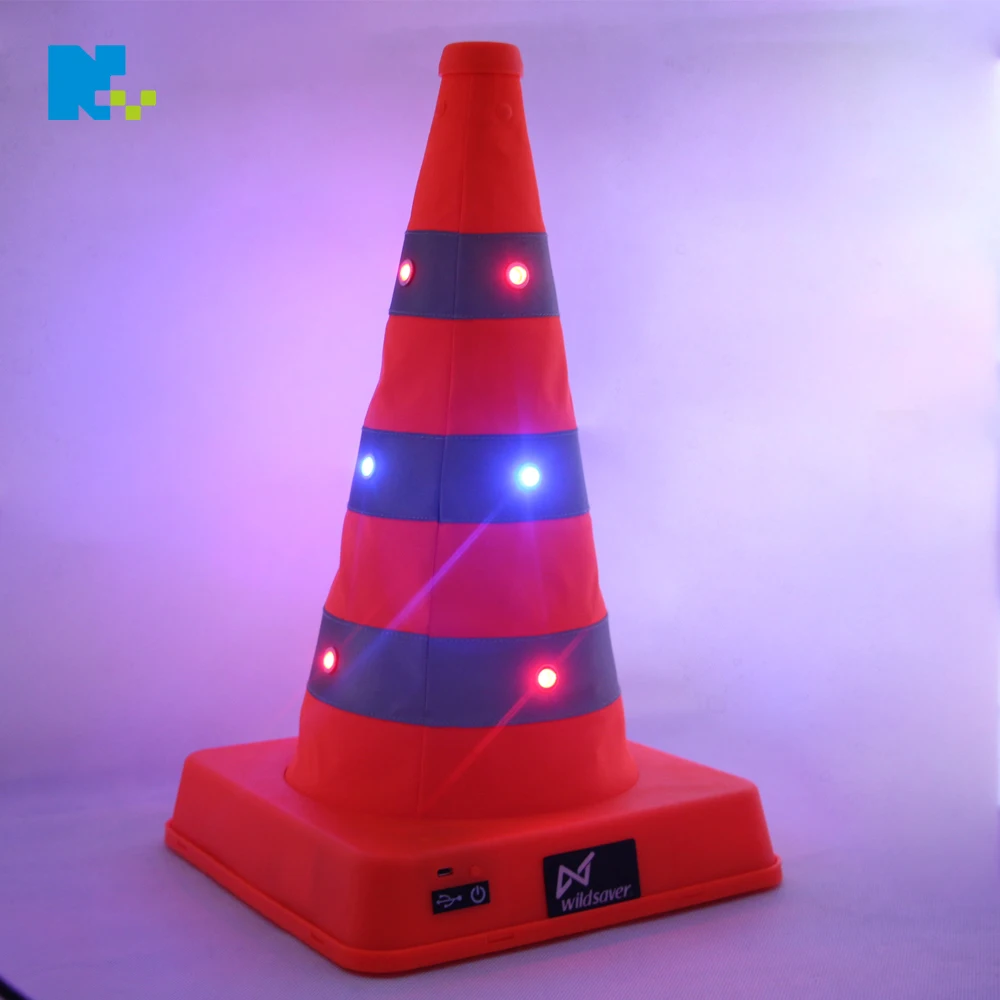 Waterproof Foldable Led Traffic Cone Warning Light Trafic Safety Cones