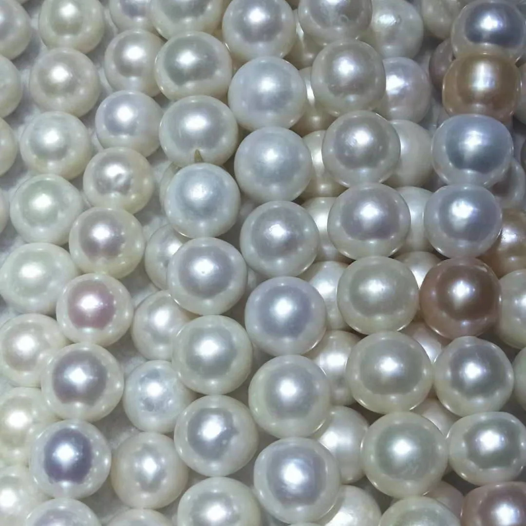 

100% FRESHWATER PEARL10.3-11.5 mm AA good quality round pearl in strand loose wholesale freshwater pearl small point flaw