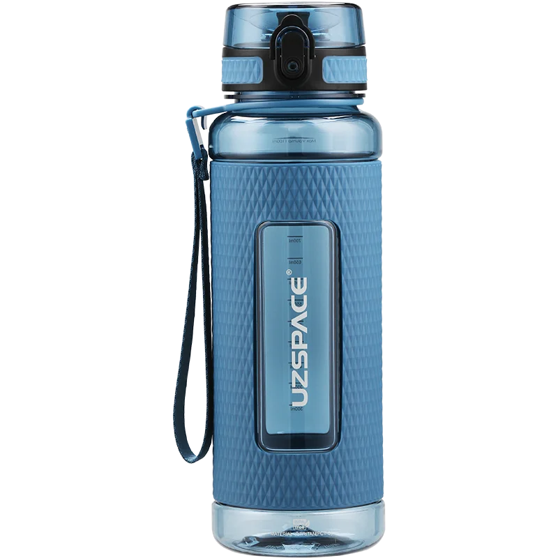

1 liter UZSPACE flip top water bottle weights design, Customized color