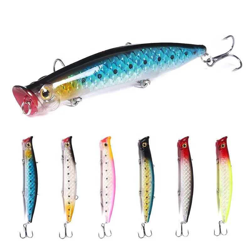 

11cm 13g high quality Phantom 3D Biomimetic Freshwater Floating Artificial Bait for Perch Popper fishing lures, 10 colors avaiable