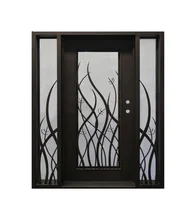 Fabrik direkte versorgung Doppel Eingang gew&ouml;lbte Benutzerdefinierte schmiedeeisen eingangst&uuml;r