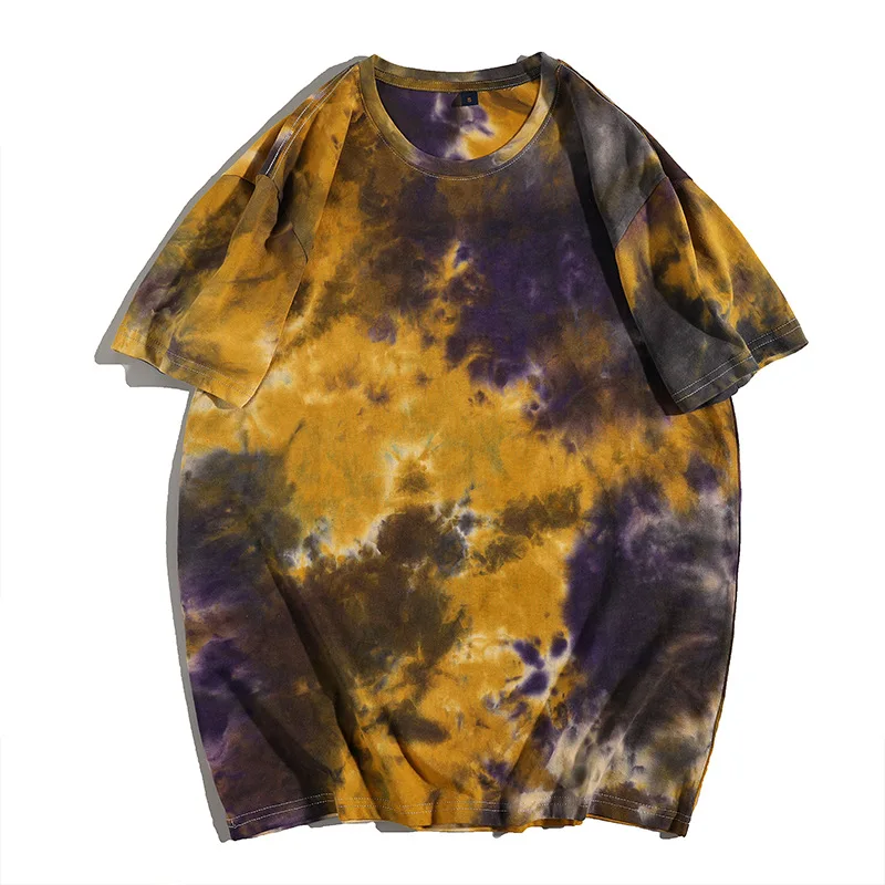

Men's T-shirt custom short sleeve tie dye round neck sleeve tie dye T-shirt for men, Black/white/navy/gray
