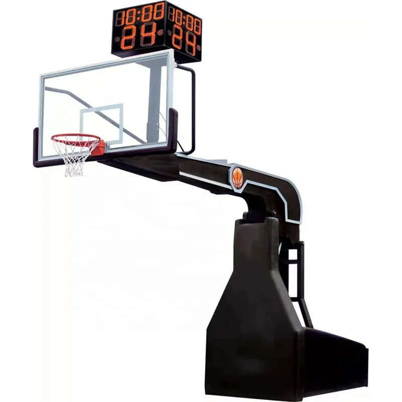 Portable 10ft Basketball Pole Foldable Basketball Hoop Indoor Outdoor Hydraulic Height Adjustable Basketball Hoop Stand