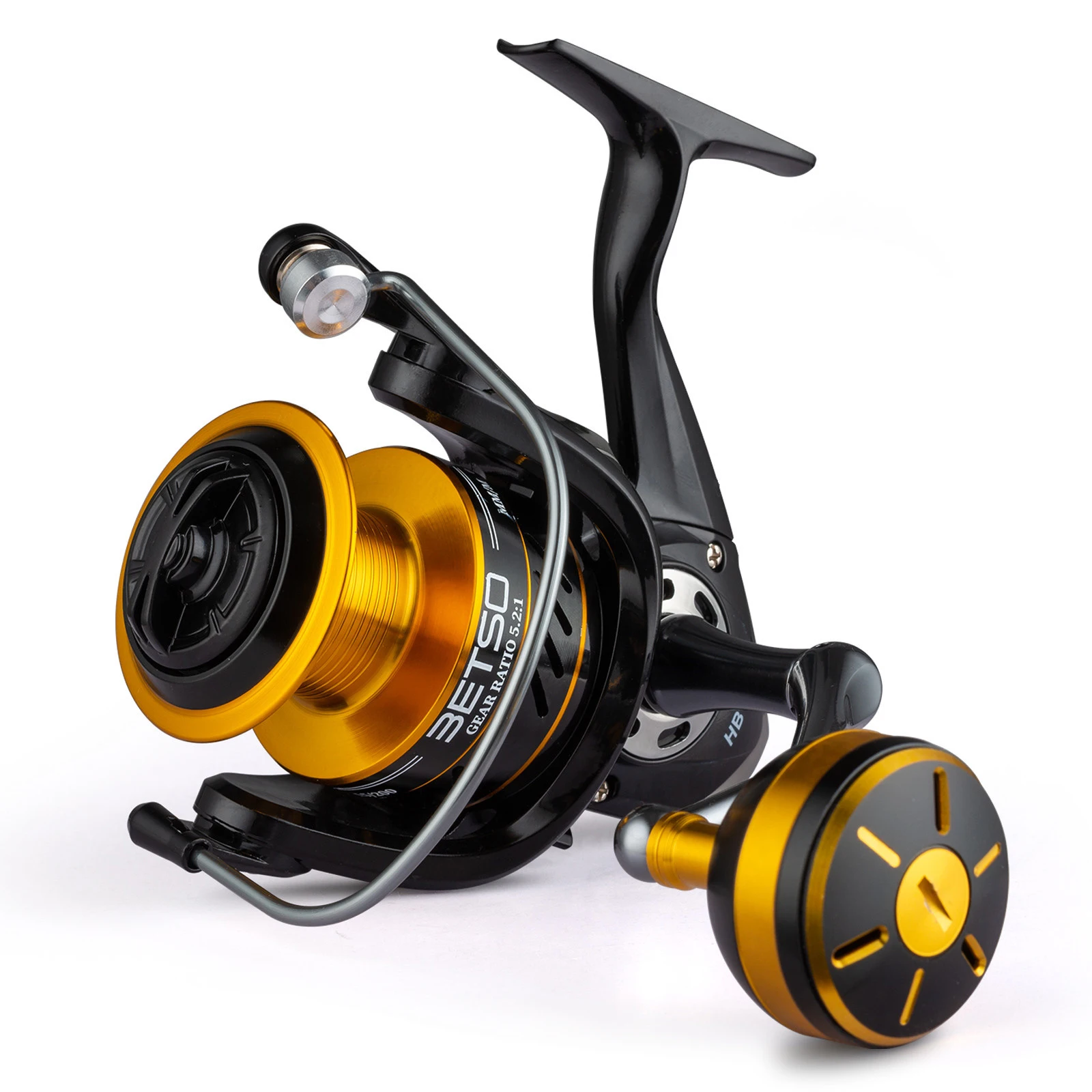 

Jetshark Cheap Spinning Fishing Reels 5.2: 1 14+1bb 2000-7000 with Metal Handle Knobs 12kg Max Darg Power Spinning Reel