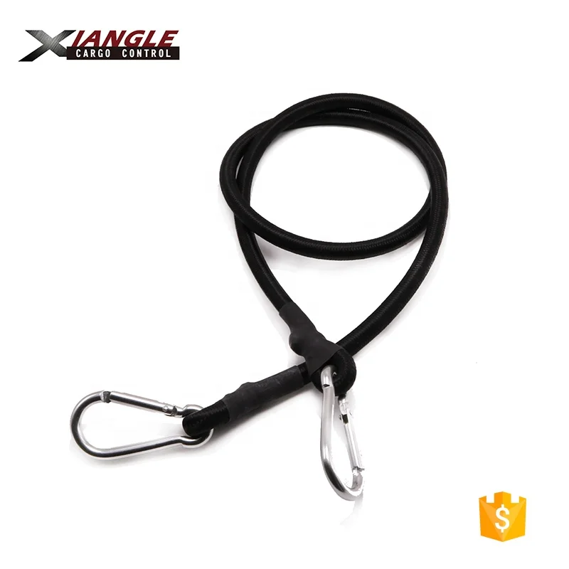 

10mm Rubber Bungee Cord with Lock Carabiner hook, Red yellow green blue black orange