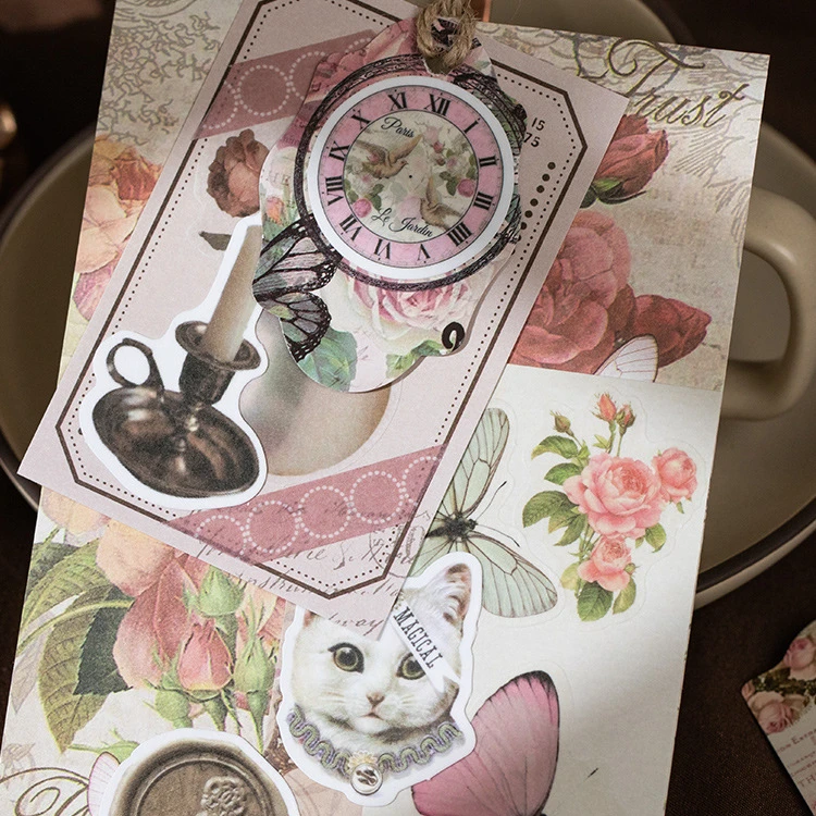 

113 Pieces Sample Data Old Flower Memories Series Vintage Plants Journal Decorative Source Material into 4 Options