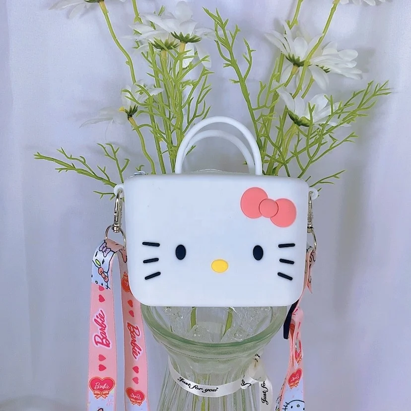 

OEM Customize Cartoon silicone Coin Purse with Adjustable shoulder strap Crossbody Mini silicone Bag coin pouch