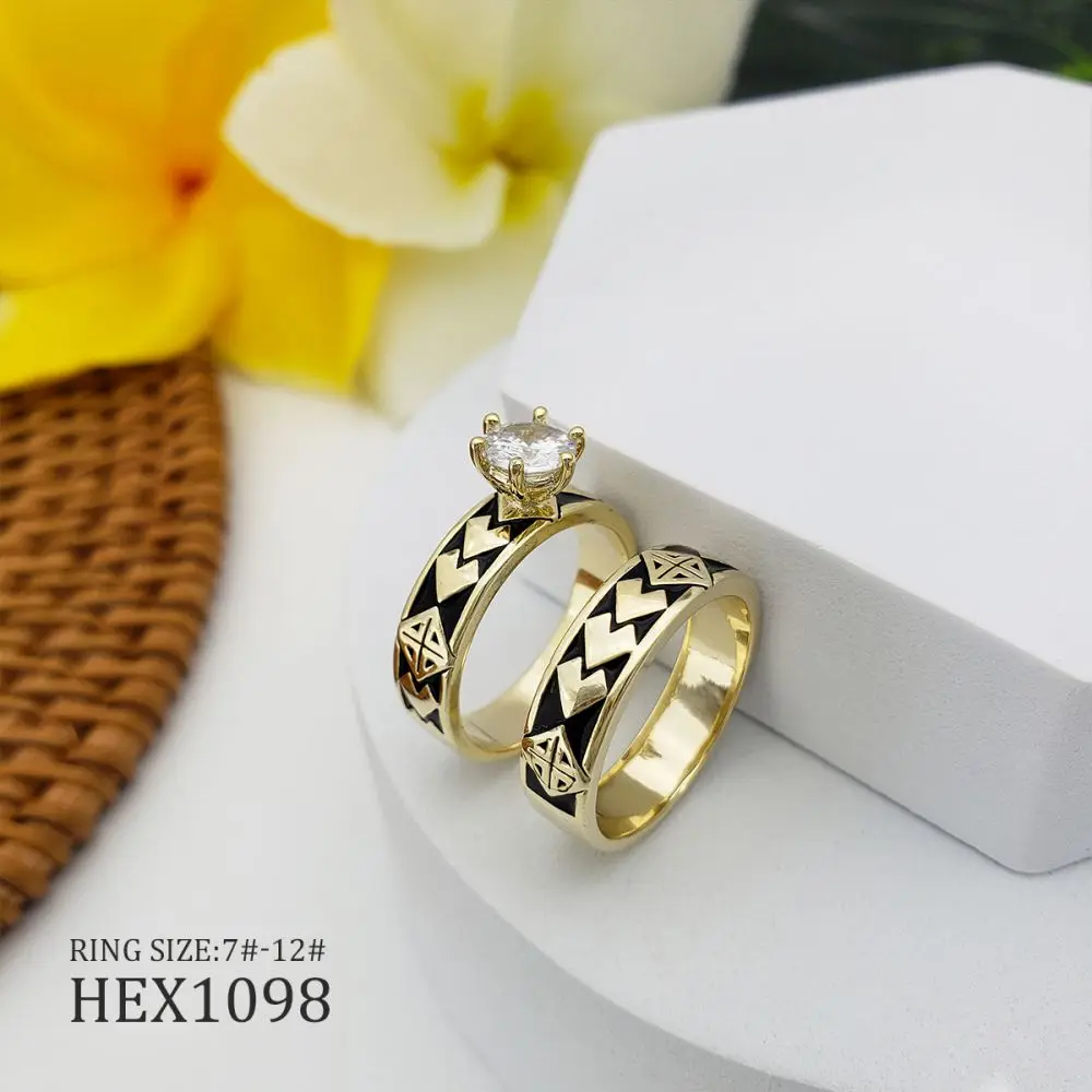 

Set ring Hawaii diamond fashion ladies style gold wedding rings set couple