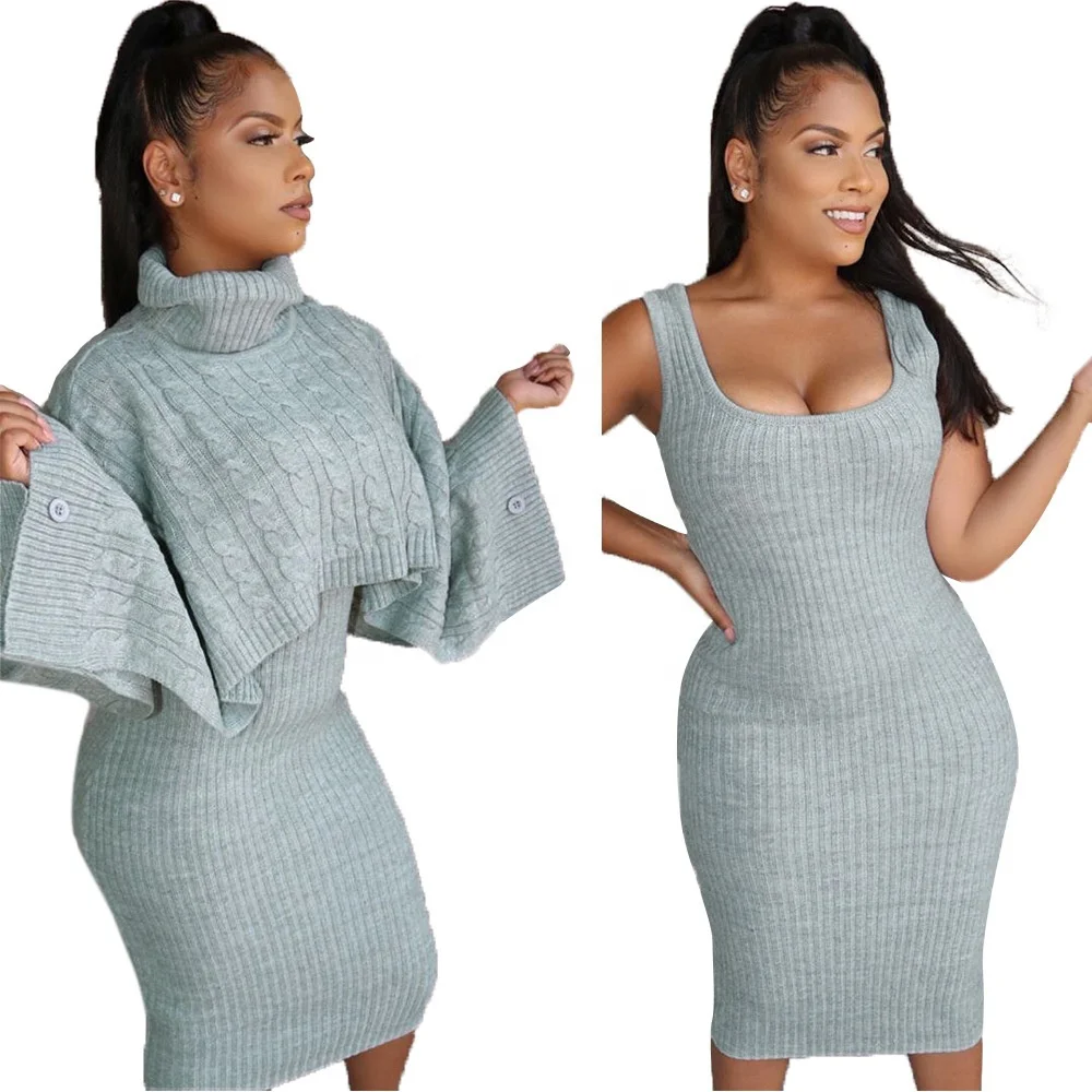 

neon New arrival casual solid color high collars suits long sleeve sweater two piece set outfits winter clothes for women, As picture or customized make