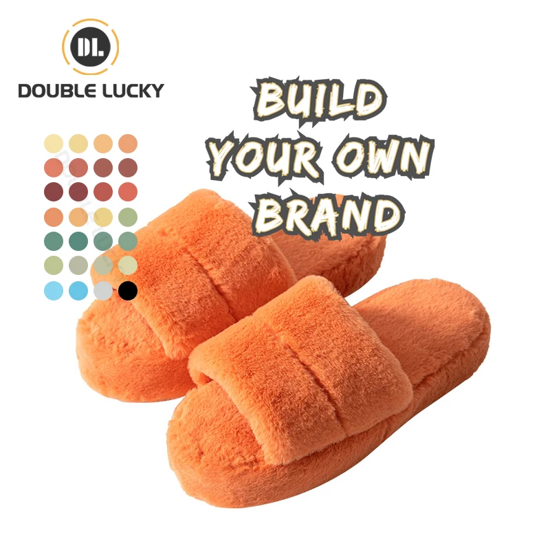 

Double Lucky Fashion Trend Open Toes Slippers For Women Anti-Slippery Home Slippers Soft Indoor Slippers, As the picture or customizable