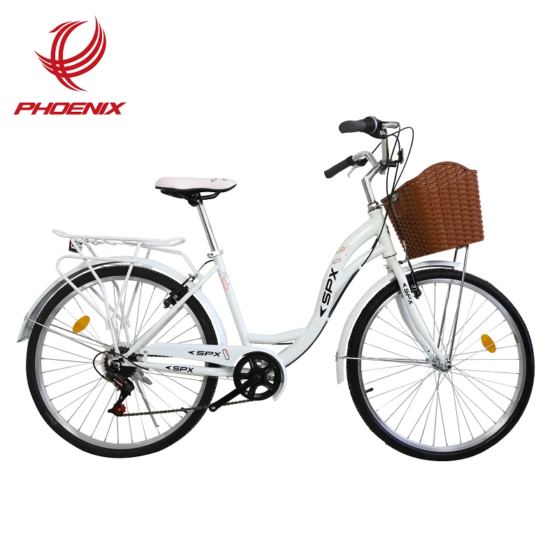 

PHOENIX RESTOCK BIKES City Bikes woman bikes 26 Inch 7 Speed STEEL Frame Cable Disc Brake Adult Woman City Bicycle