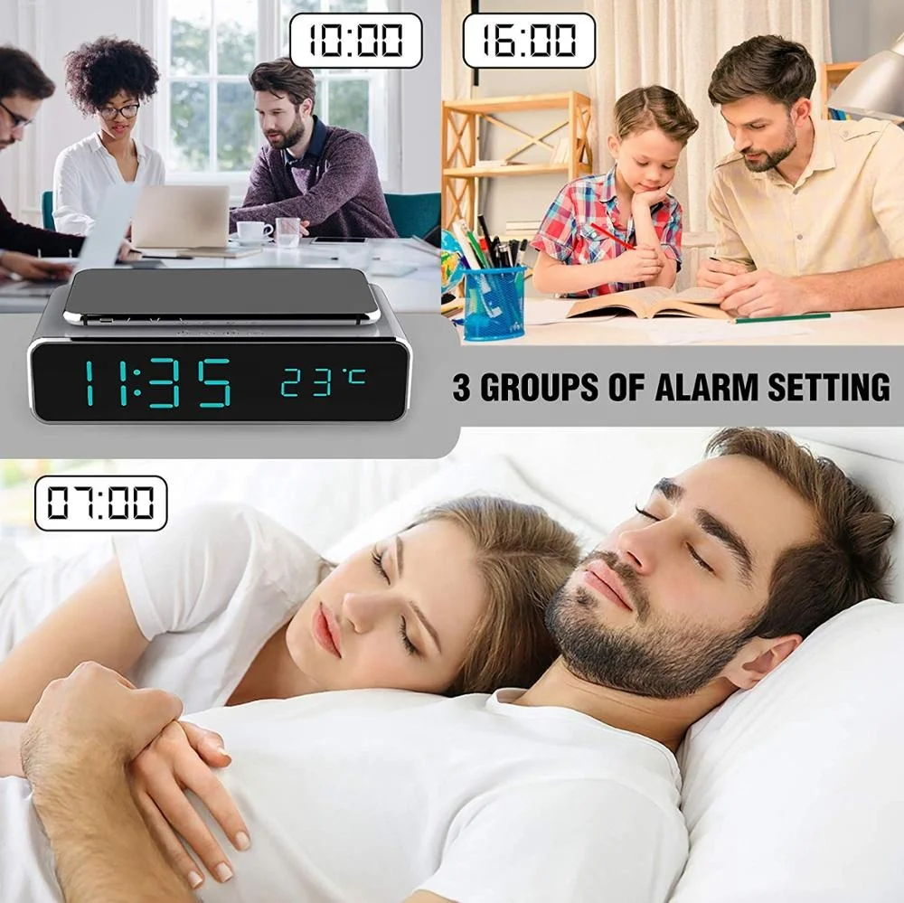 
BlitzblueTemperature display Smart Phone Charging Alarm Clock Wireless Charger 