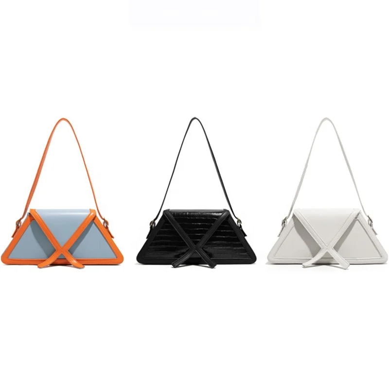 

Latest Designer Trapezoidal Personality Hit Color Underarms Bags Ladies Shoulder Hand Bag