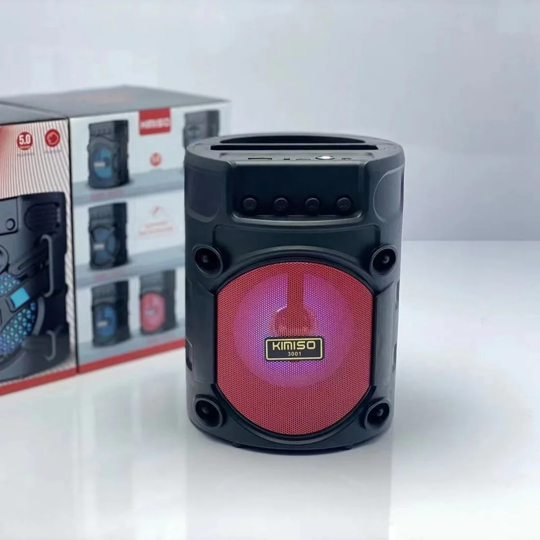 

KMS-3001 Latest Boombox KIMISO 3inch Speaker Small Rechargeable Speaker With Cool Light