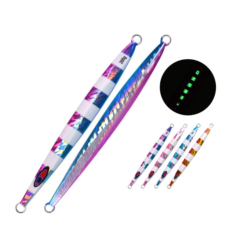 

Top Right 150g 200g 250g Jig030 Fishing Lure Luminous Metal Hard Lure For Jigging Fishing Lead Fish, 4 colors