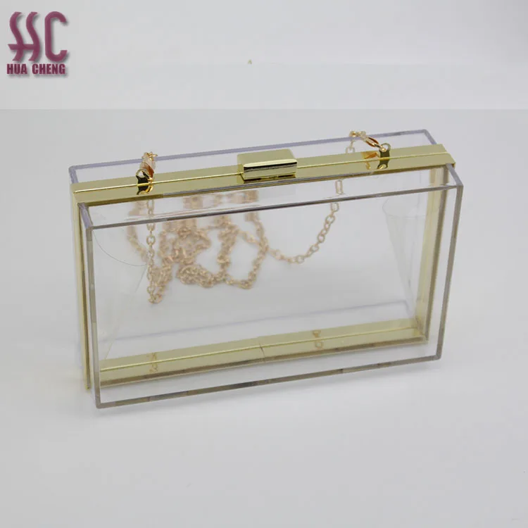 

Hot selling clear color acrylic lady handbag acrylic clutch evening bag lady bag