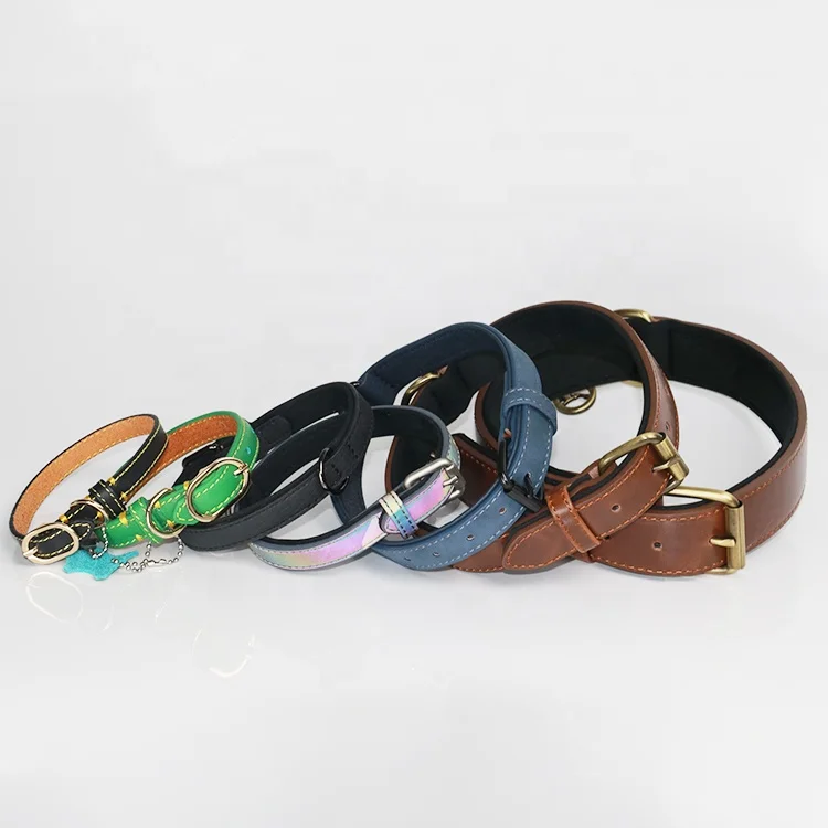 

Handmade Cow Soft Eco Leather Custom 2020 Luxury Nylon Reflective Dog Collar