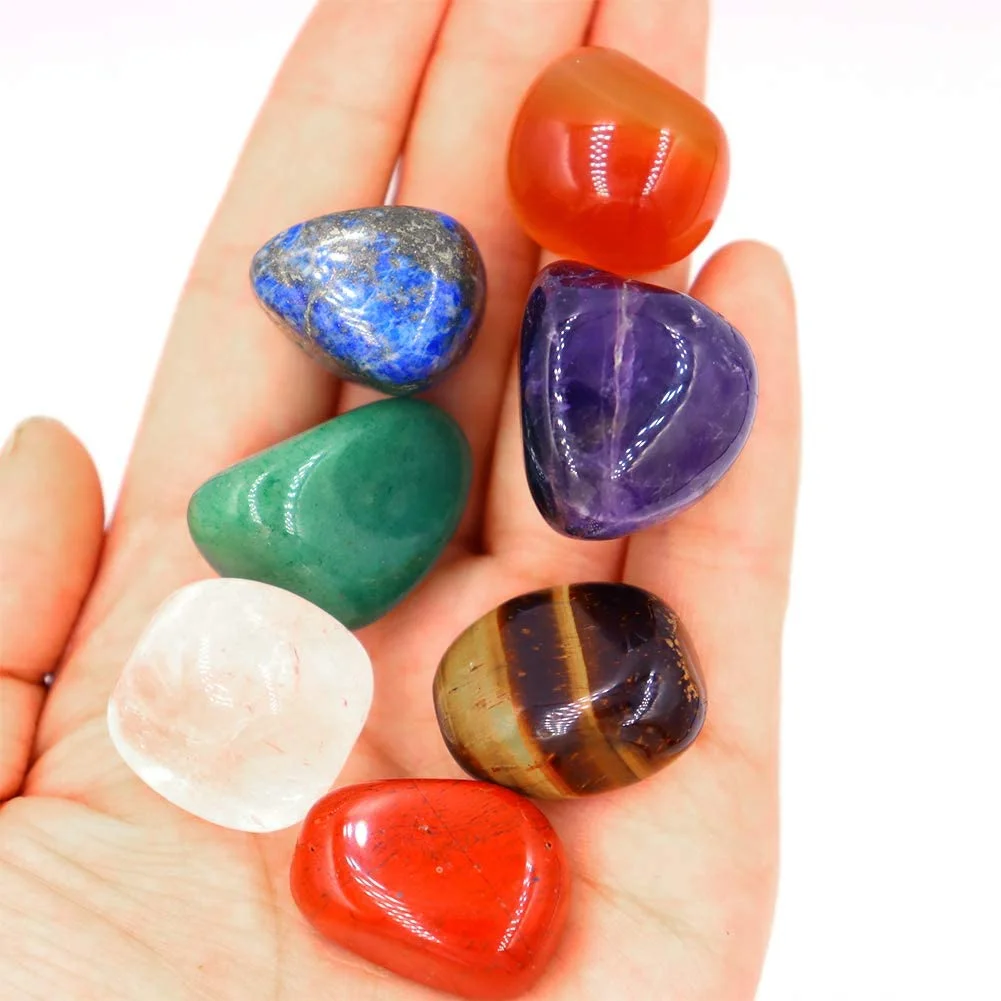 

Tailai wholesale 7 Chakra crystals craft healing stones natural crystal stones with bag