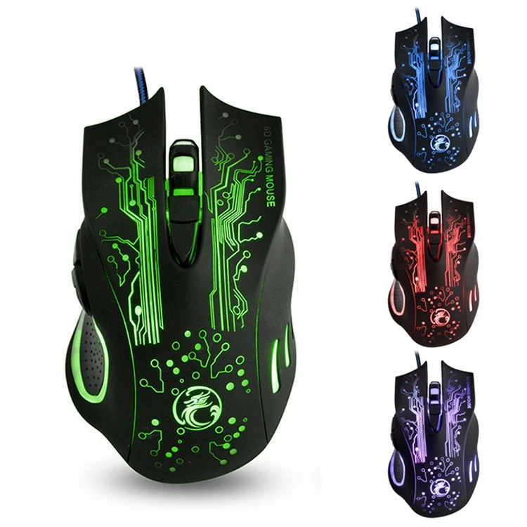 

New Fashion Estone X9 USB 6 Buttons 2400 DPI Wired Multi Color LED Optical Gaming computer USB Mouse
