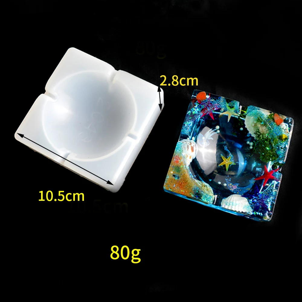 Ashtray Resin Mold Handmade Craft Casting Art DIY UV Glue  Epoxy Resina SIlicone Mould Resin Jewelry Making Tools