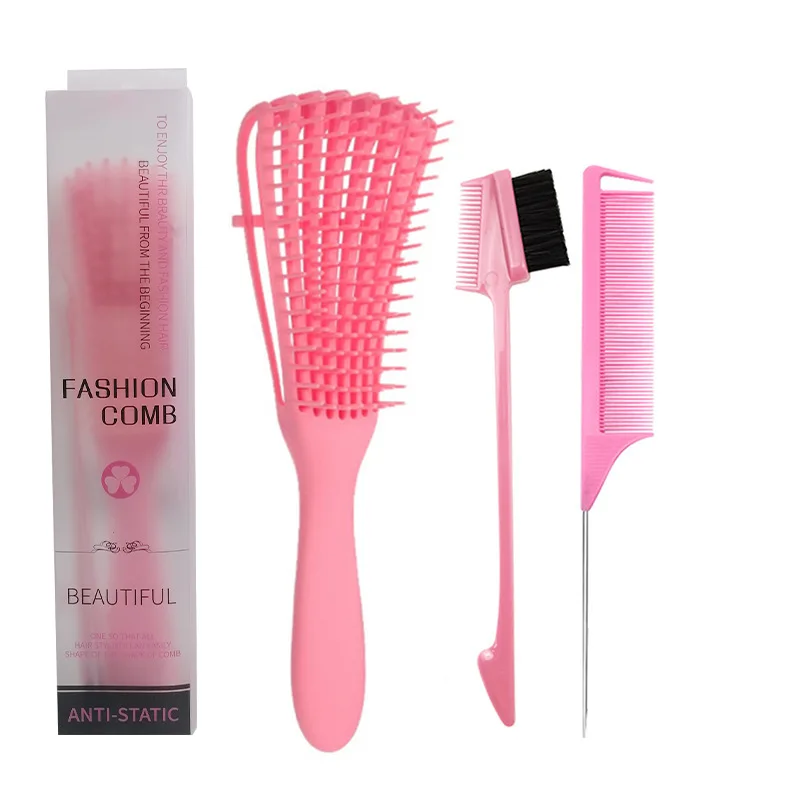 

Hair Comb Custom Logo Hair Brushes and Combs Professional with PVC Box Pack Denman Hair Brush Detangling