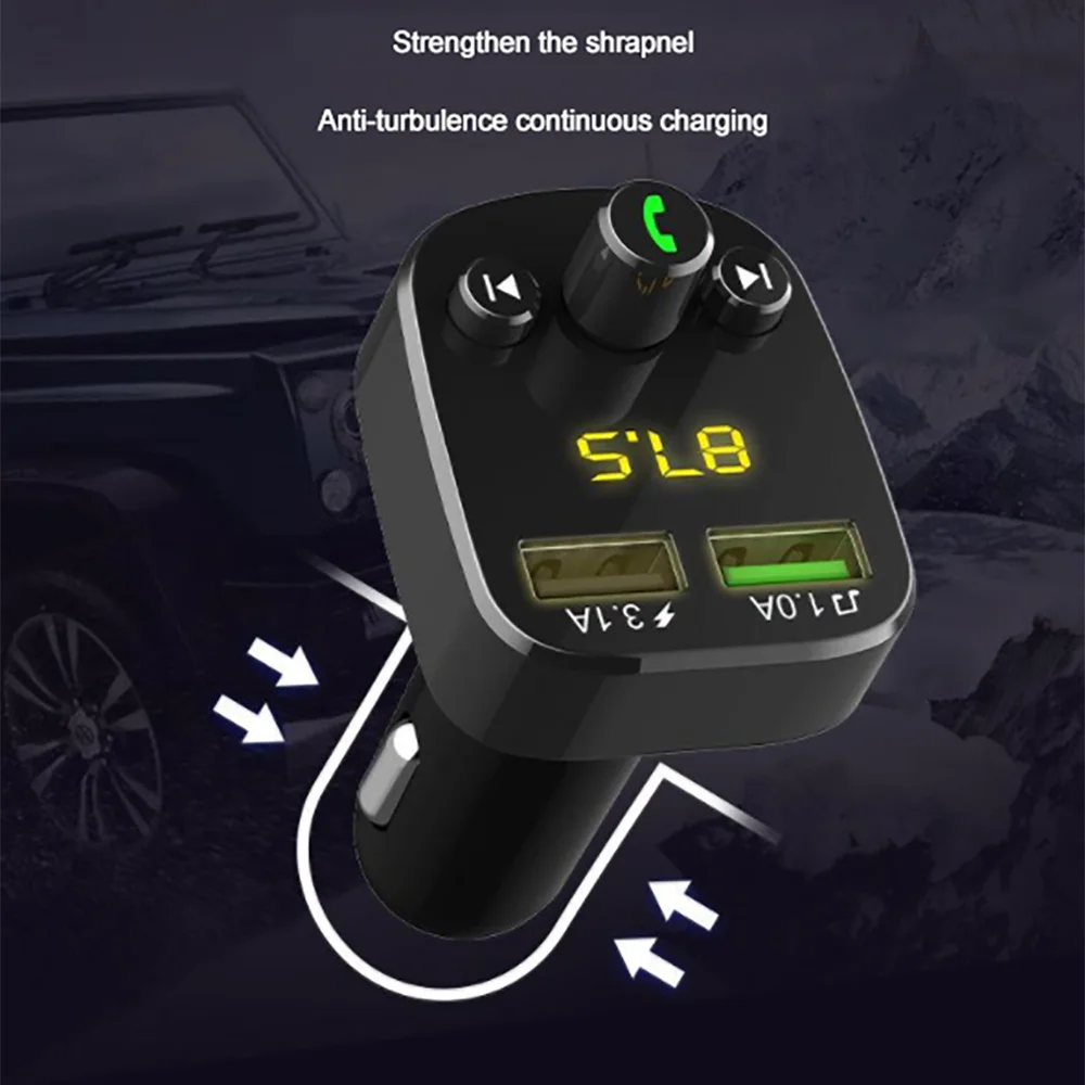 

Free Shipping 1 Sample OK Car Charger 2usb Port Data Display Fast Mobile Phone Charger Suitable For Apple