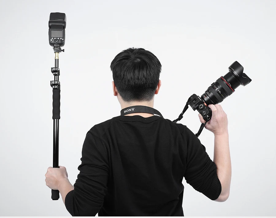 25.5'-62' / 62-157cm Extension Support Rod photography Flash Speedlite Stick Rod Photo Studio Microphone Boom Pole Handheld Grip