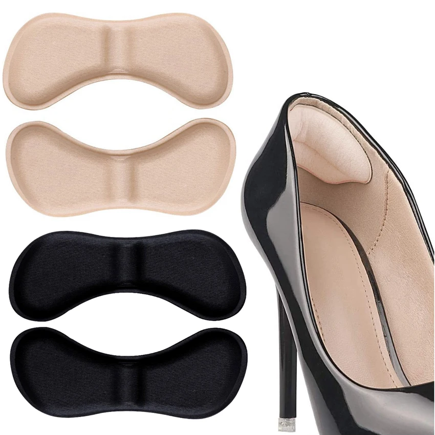 

Self-Adhesive Heel Grips Sponge Heel Cushion Inserts for Shoes Too Big and Prevent Blisters HA00351, Black/beige
