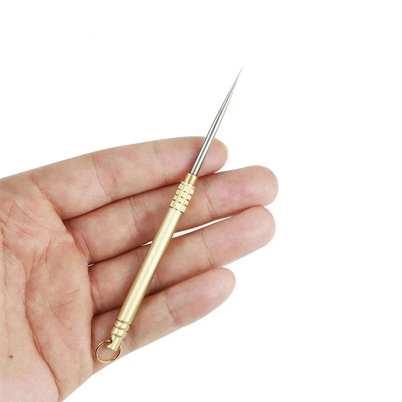 

Titanium Alloy Brass Outdoor Camping Picnic Toothpick with Keychain Tool Ultralight Travel Kits