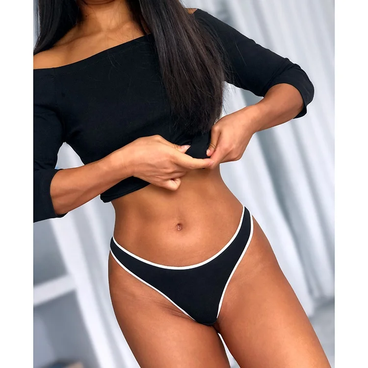 

High Quality Hot Selling Simple Solid Color Comfort Breathable Low Waist Sexy Sports Thong Girls