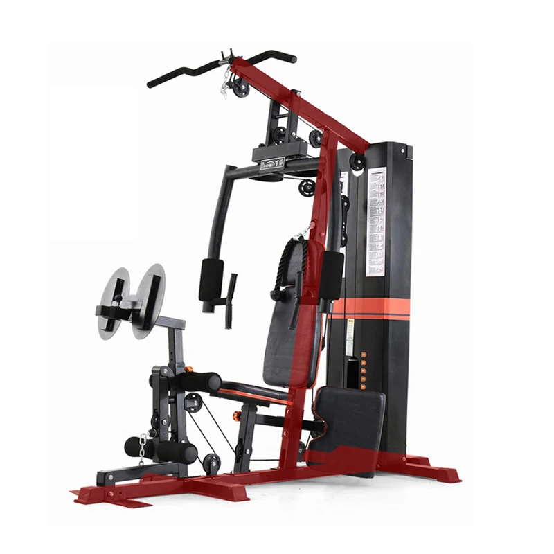 

Multi Functional Trainer gym Machine Squat Rack single fitness equipment, Black