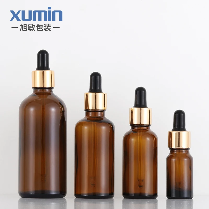 

cosmetic amber glass dropper bottle 10ml 30ml 50ml 100ml dropper essential oil bottle packaging for face skin care