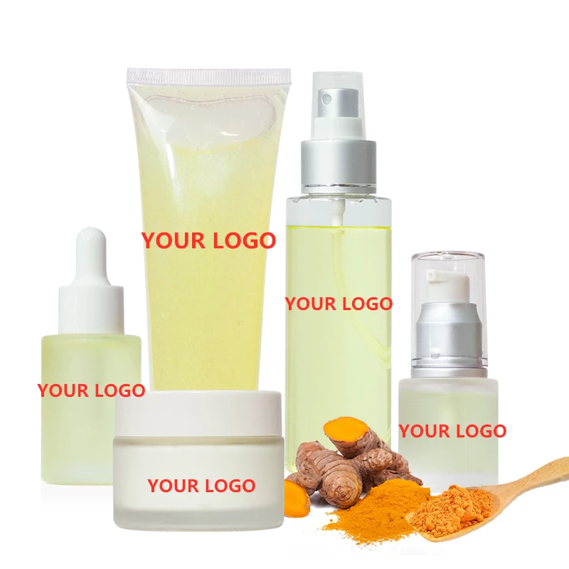 

New Korean Private Label Organic Vegan Anti-Aging Facial Set Tumeric Skin Care Set