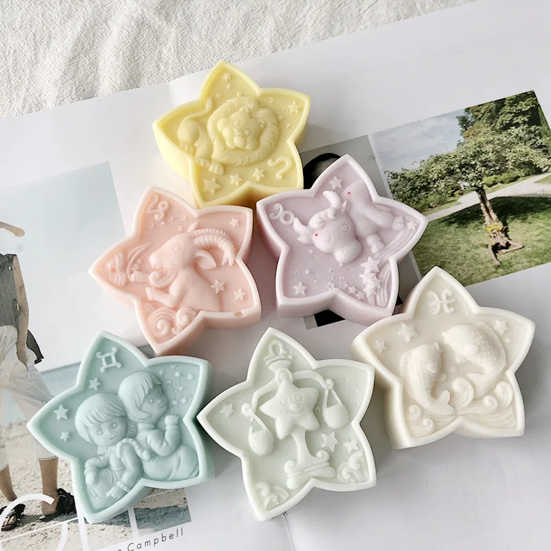 

New Design Astrological Signs Shape Soap Mold Scented Candles DIY Handmade Gift 3d Aromatherapy Capricorn Silicone Candle Molds