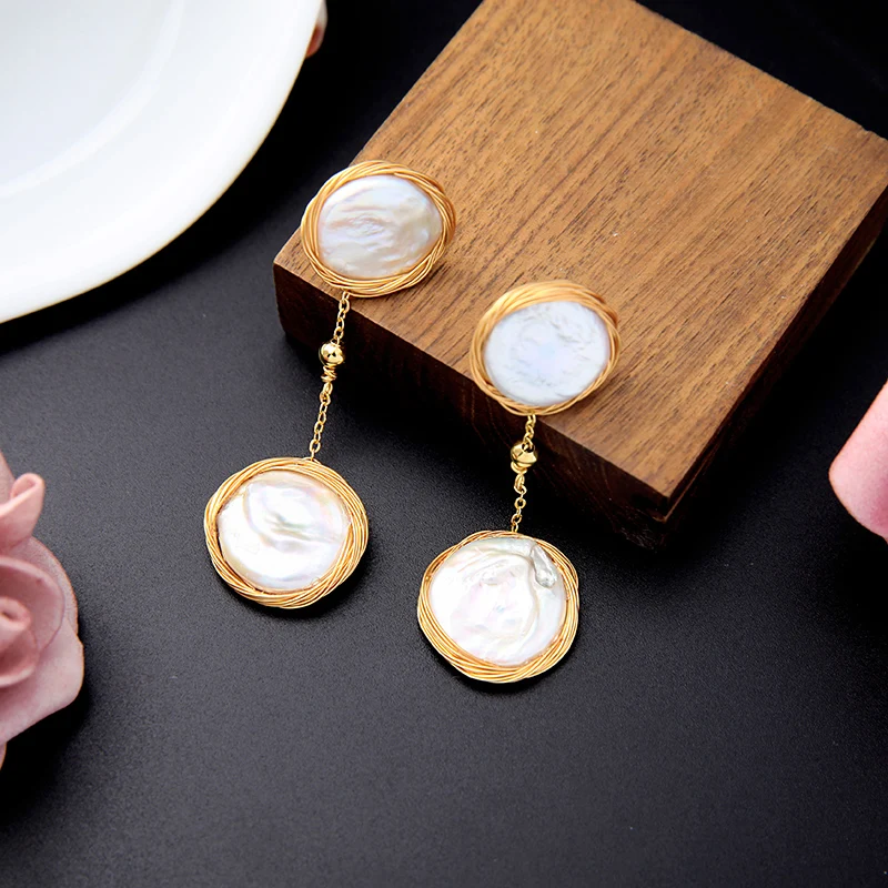 

90168 Classic Handmade Bali Pearl Jewelry Women Freshwater Pearl Earrings