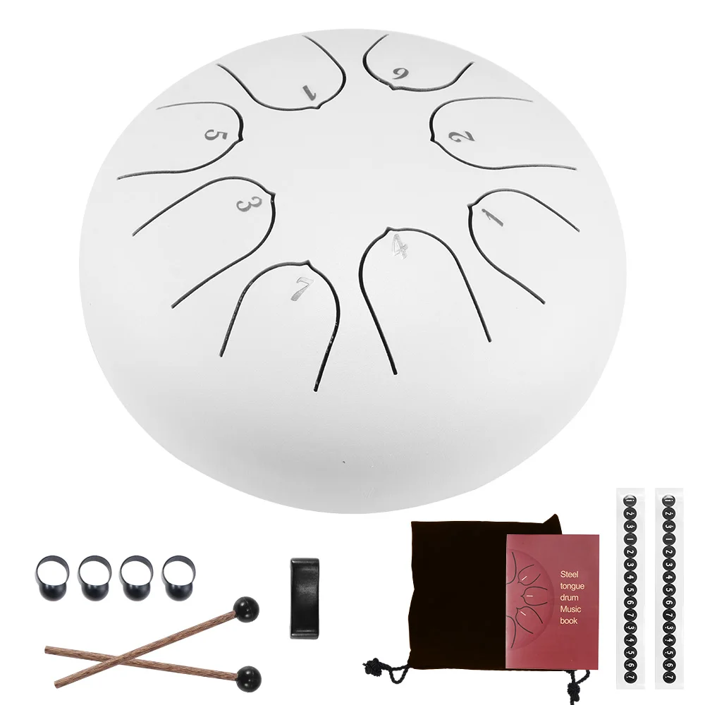 

6 Inch Lotus Drum 8 Tone Steel Tongue Drum Percussion musical Instrument With Drumsticks with A Clean Ethereal Buddha-Like Sound