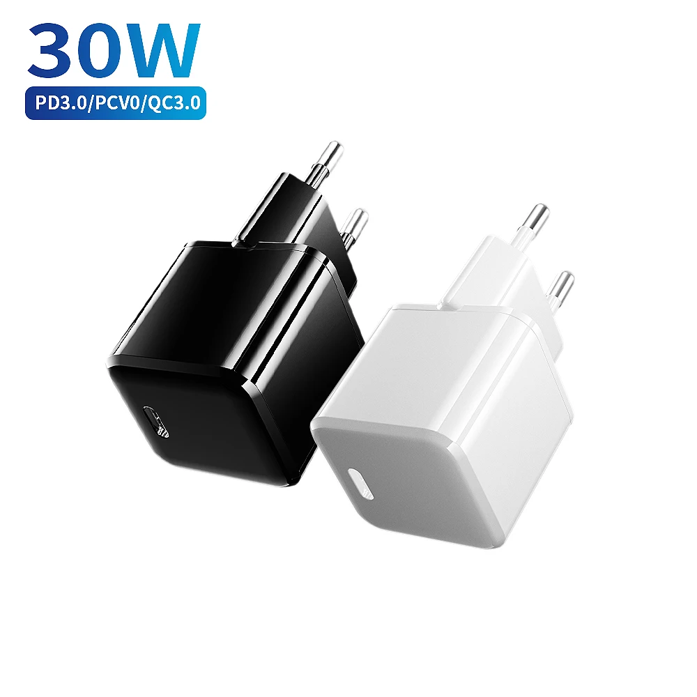 

Charger 30w Portable PD GaN Charging for Macbook USB Type C QC3.0 Fast Charge Adapter For Samsung Travel Charing For iPad Tablet, Black/white or accept other colors