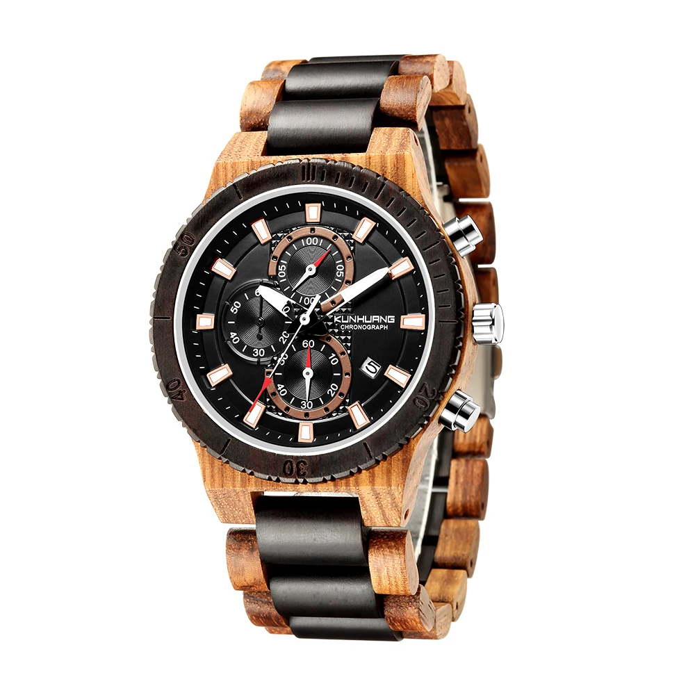 

New Zebrawood Ebony Red Sandalwood Walnut Wood Watch relojes de madera