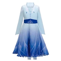 

New Frozen 2 Elsa Anna Girls Princess Dress Halloween Cosplay Costume For Kids Birthday Evening Party Dresses 3 pcs one set