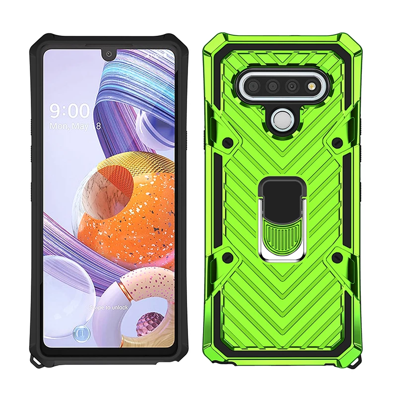 

2 IN 1 Kickstand Mobile Phone Case Cell Back Cover For lg k31/k51/stylo 6/harmony 4, 7 colors